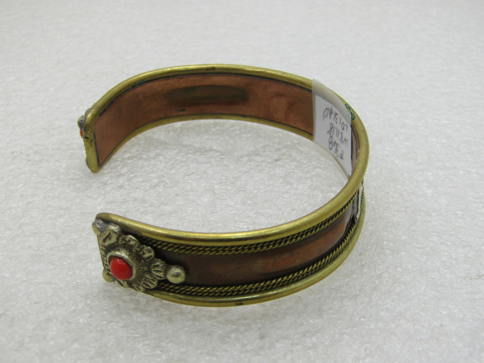 Vintage Copper Mid-Eastern Wording Cuff Bracelet, Unisex, 8" - 5