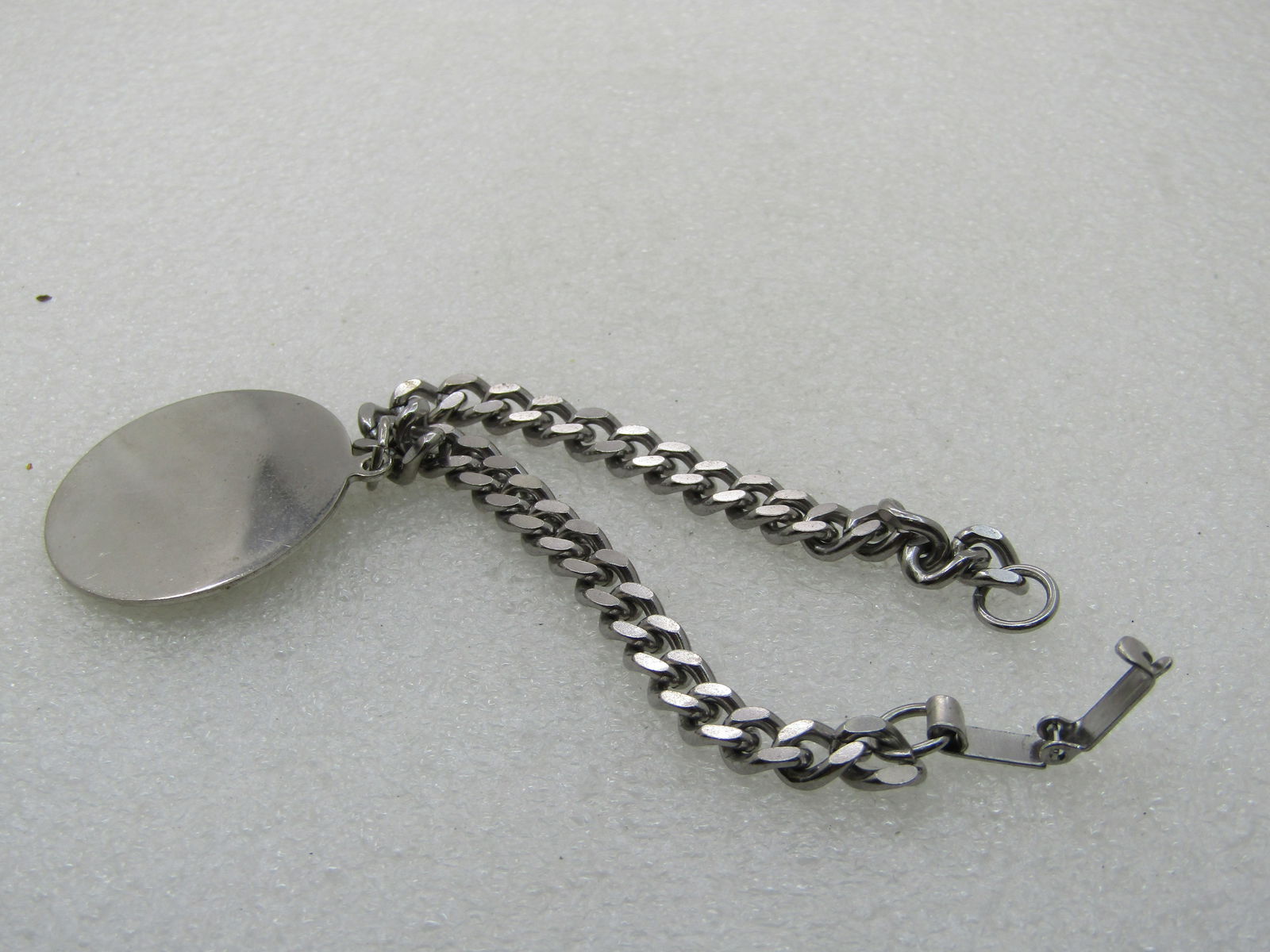 Vintage Shriner's Rhinestone Saber Charm Bracelet, 7", Stainless - 5