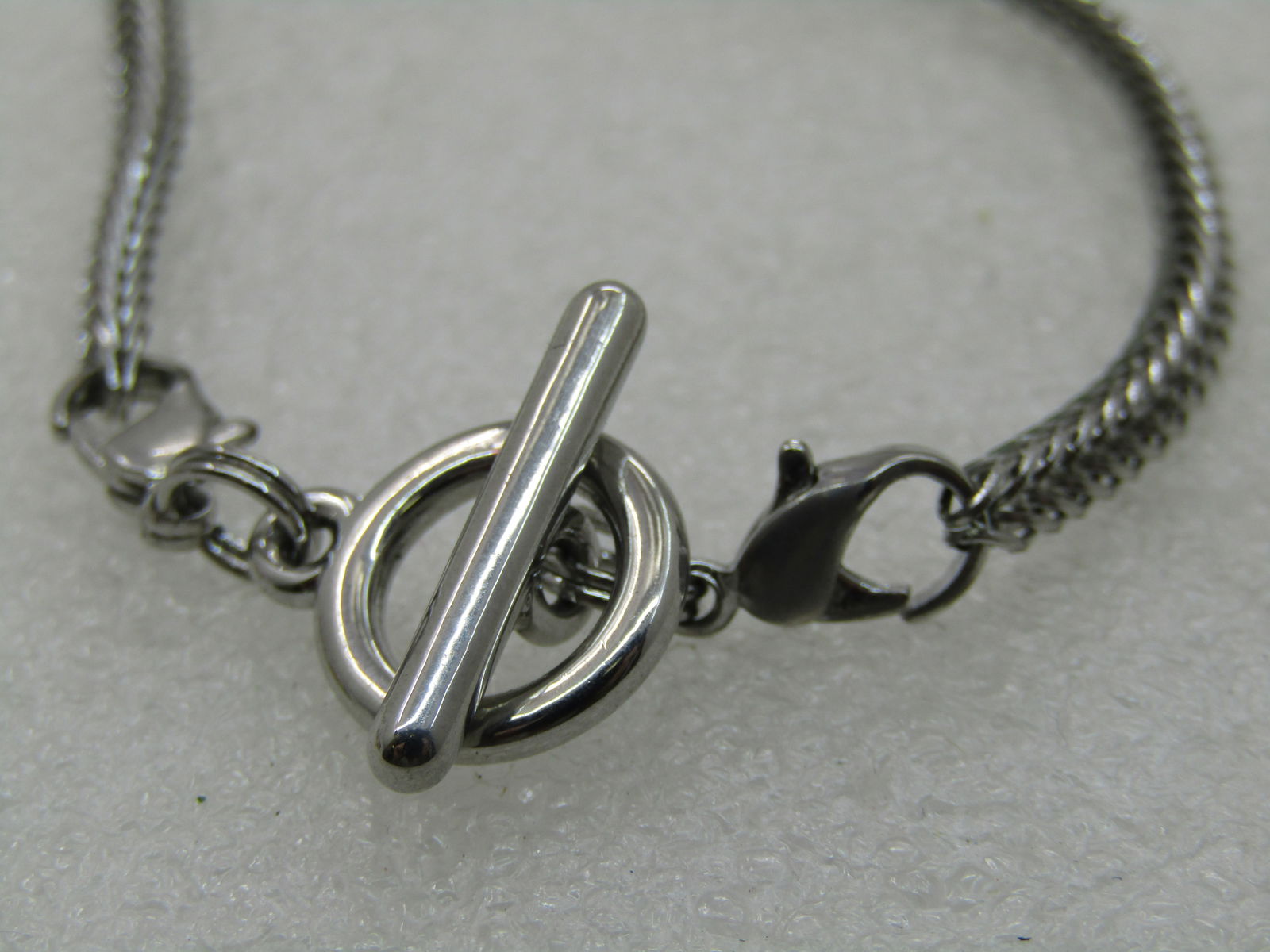 Vintage Wheat Link Toggle Bracelet, 7.5" Silver Tone - 4