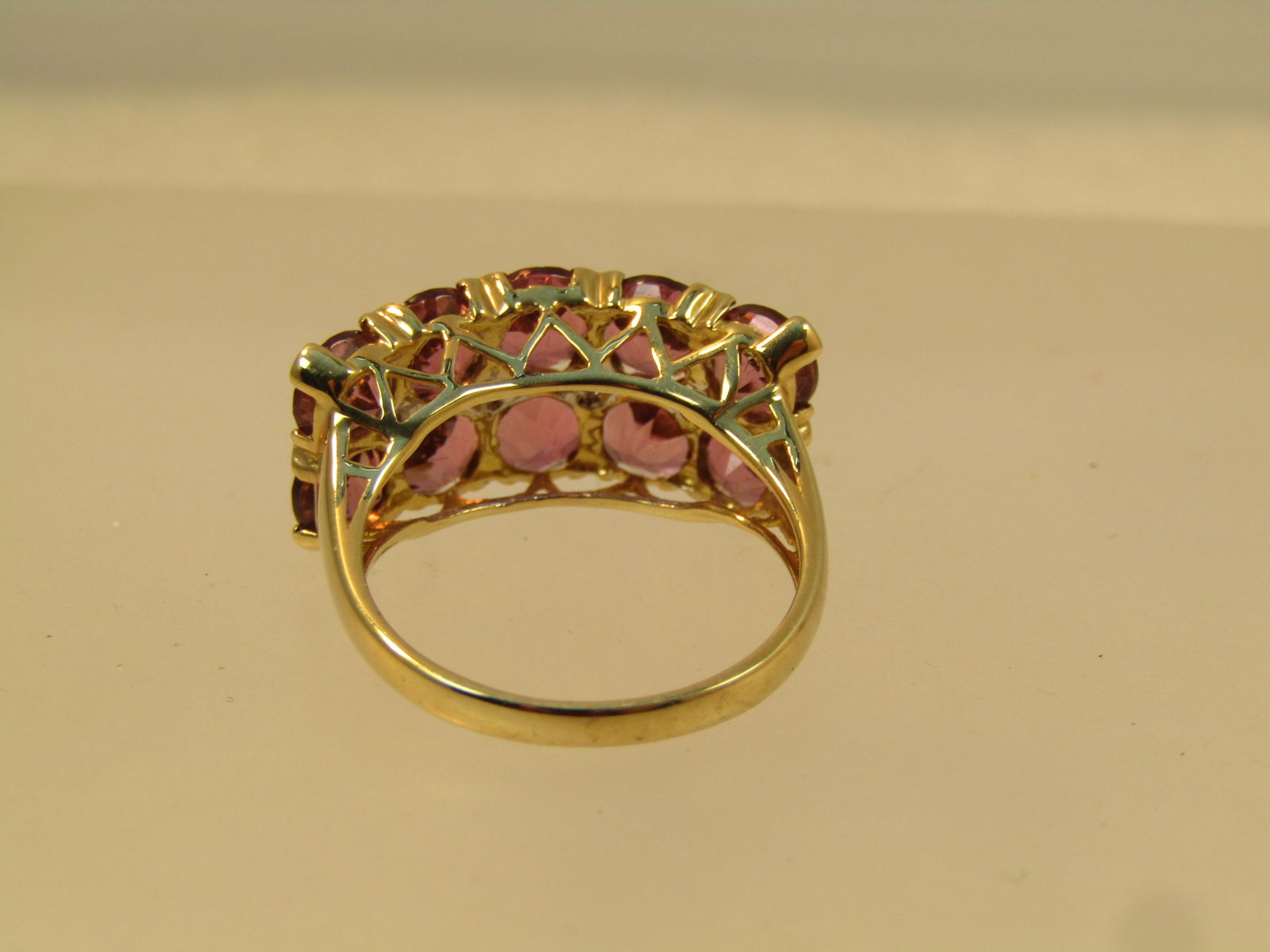 10kt Tourmaline Diamond Ring, Sz. 7.25, Signed CJ, 1980's-1990's - 4