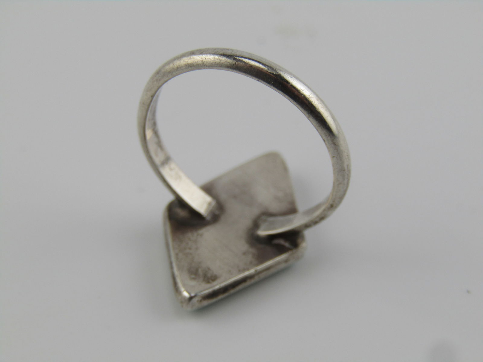 Vintage Sterling Southwestern Inlaid Turquoise Ring, Sz. 6, Pointed, 1970's-1980's - 4