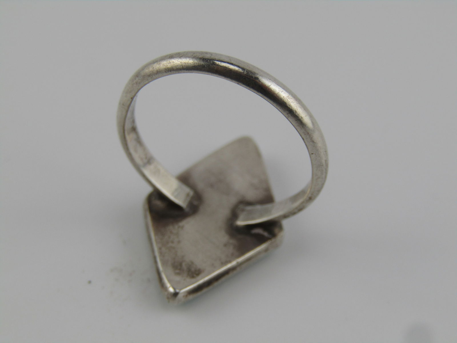 Vintage Sterling Southwestern Inlaid Turquoise Ring, Sz. 6, Pointed, 1970's-1980's - 5