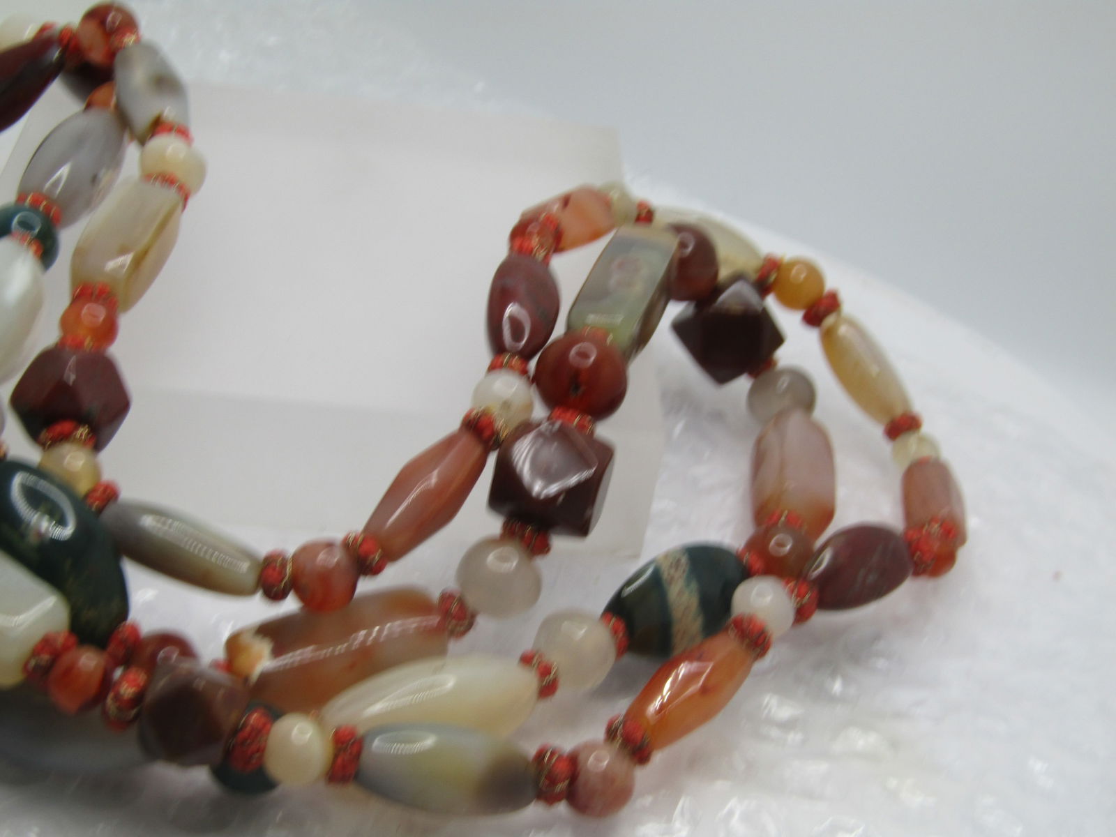 Vintage 52" Hardstone Necklace, Earthtones, 1980's - 2