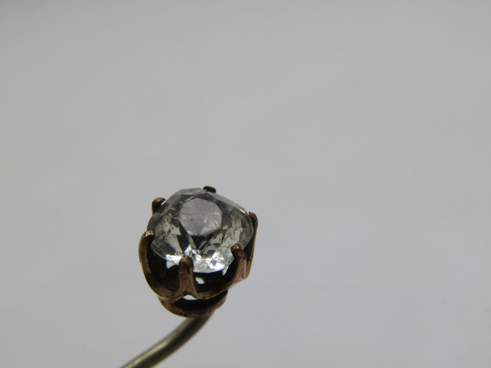 Antique 10kt G.F. Old Cut Paste Stick Pin, Late 1800's, 3" - 2