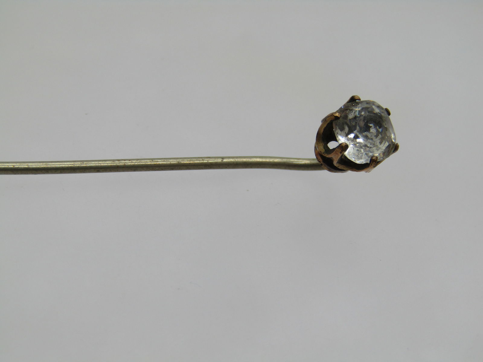 Antique 10kt G.F. Old Cut Paste Stick Pin, Late 1800's, 3" - 4