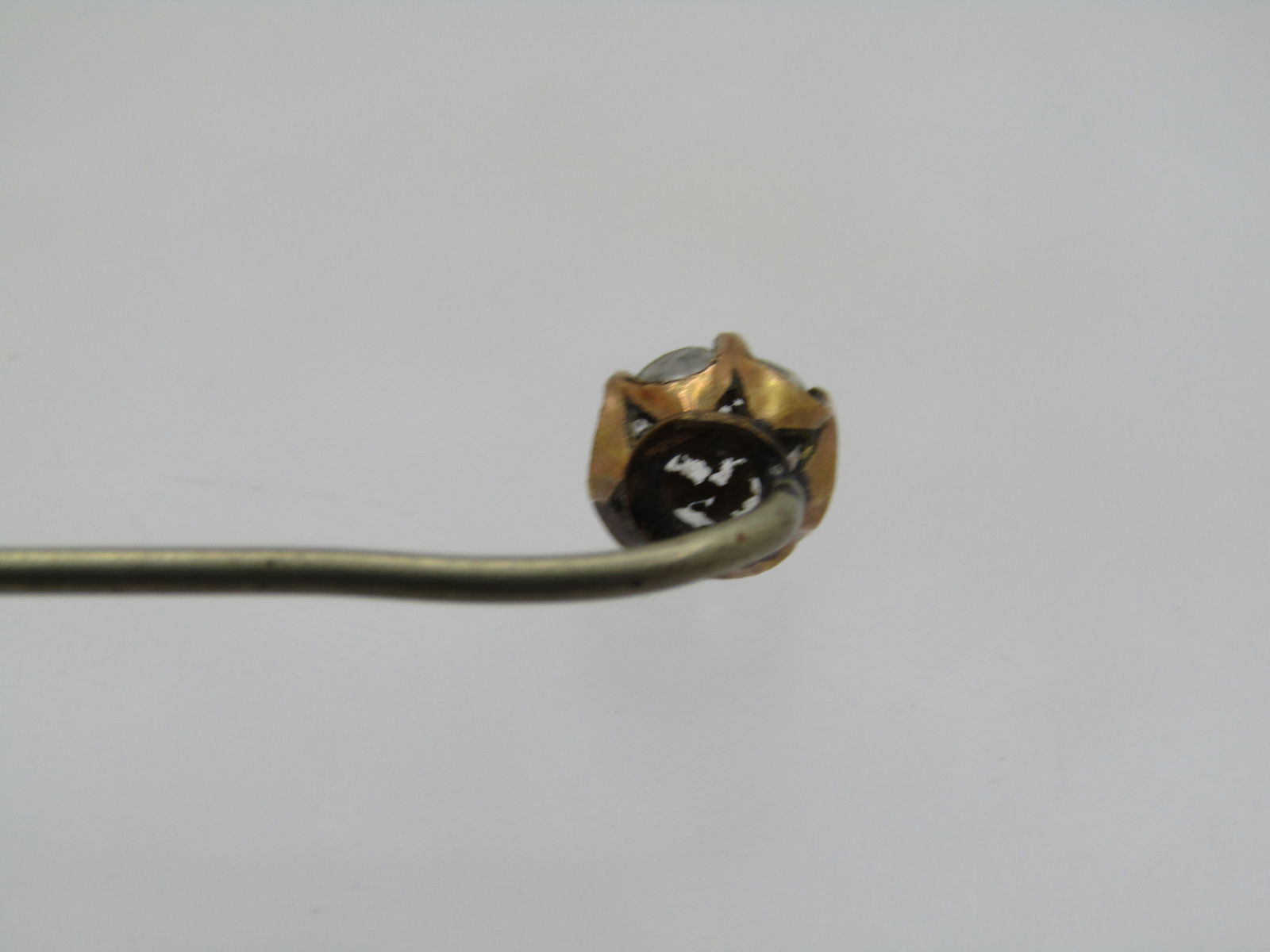 Antique 10kt G.F. Old Cut Paste Stick Pin, Late 1800's, 3" - 5