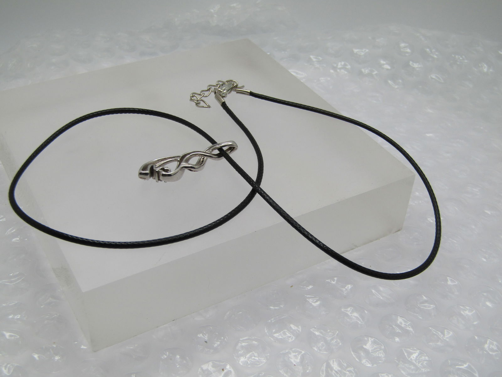 Vintage Sterling & Diamond Twisted Necklace, 20" Signed - 6