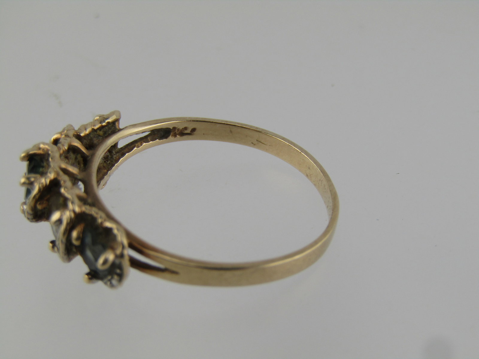 Vintage 10kt Tiered Gemstone Heart Ring, Sz. 9. Signed AAJ. 1960's-1970's - 5