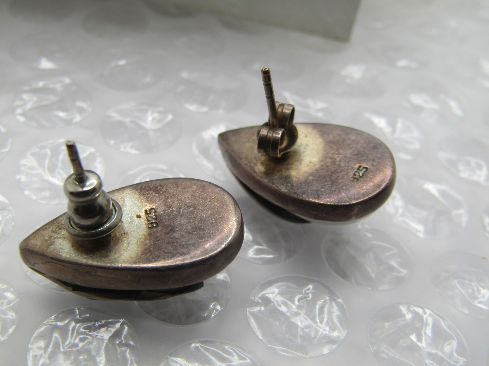 Vintage Sterling Marcasite/Faux Pearl Earrings, Pierced, 1980's - 5