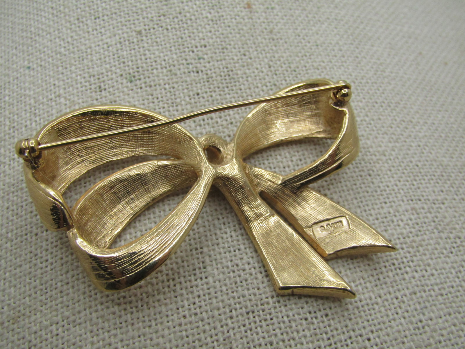 Vintage Avon Looped Bow Brooch, Rhinestones, 1970's - 5