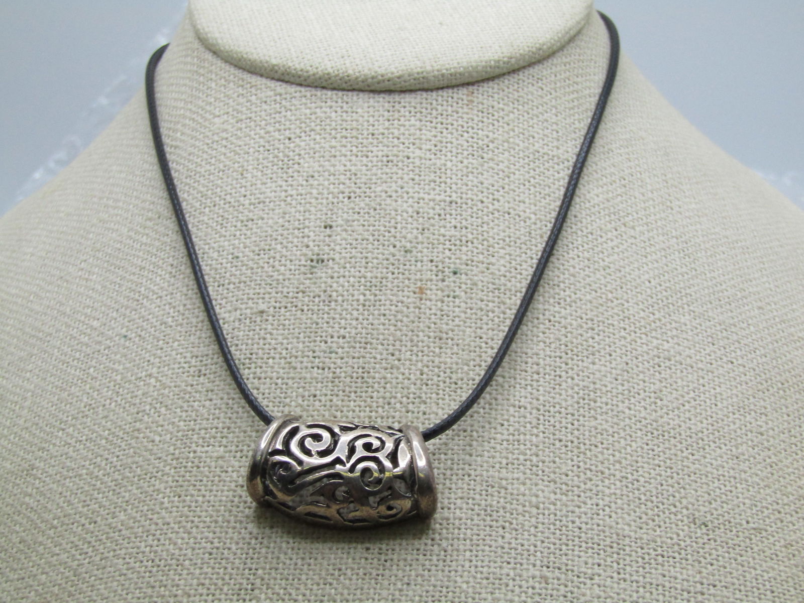 Vintage Sterling Scrolled Slide Necklace 20", 1990's - 3