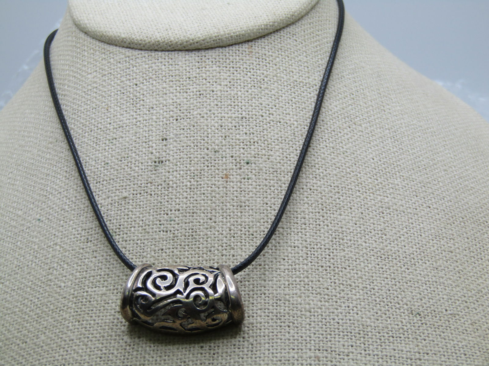 Vintage Sterling Scrolled Slide Necklace 20", 1990's - 4