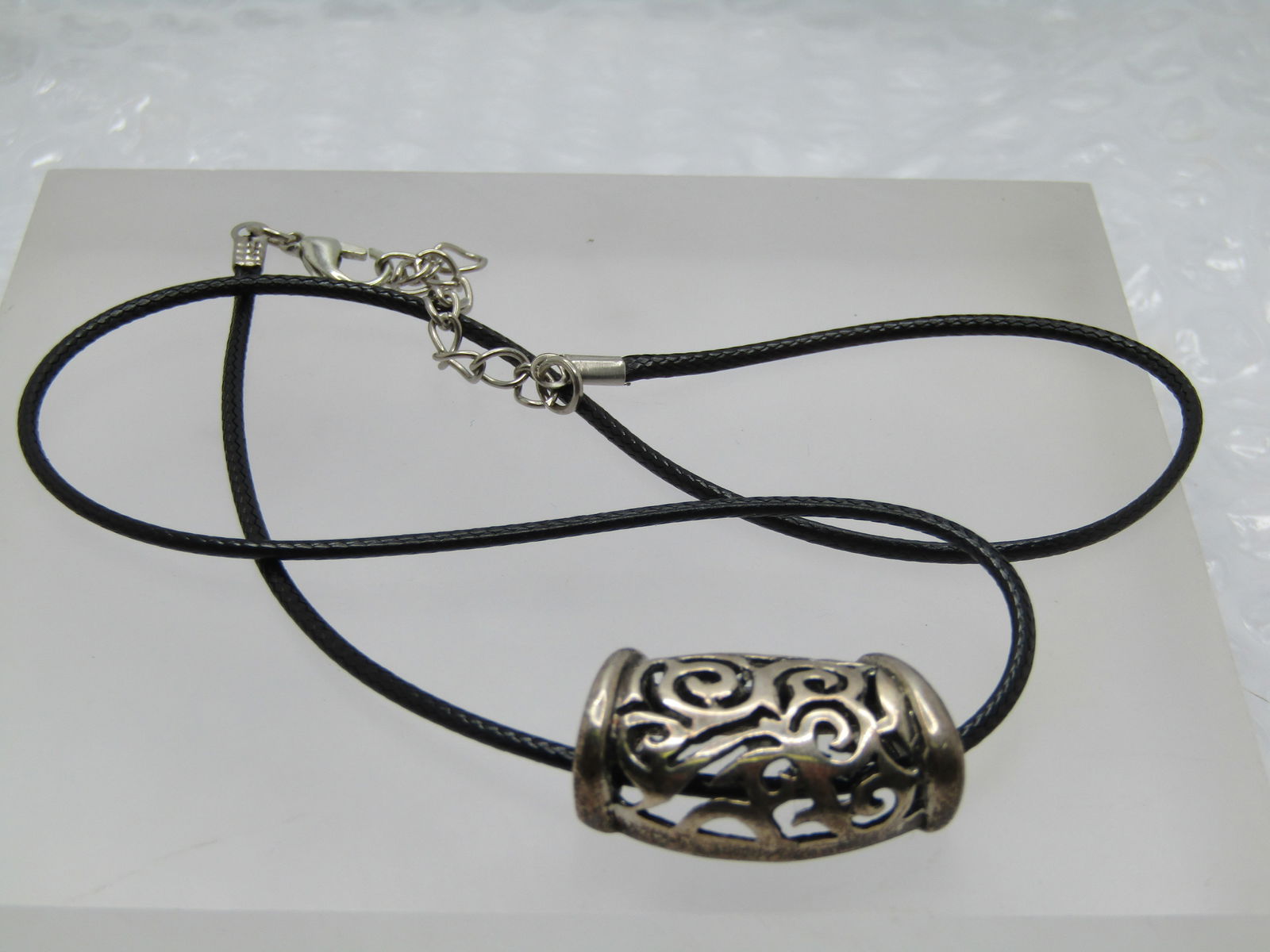 Vintage Sterling Scrolled Slide Necklace 20", 1990's - 5