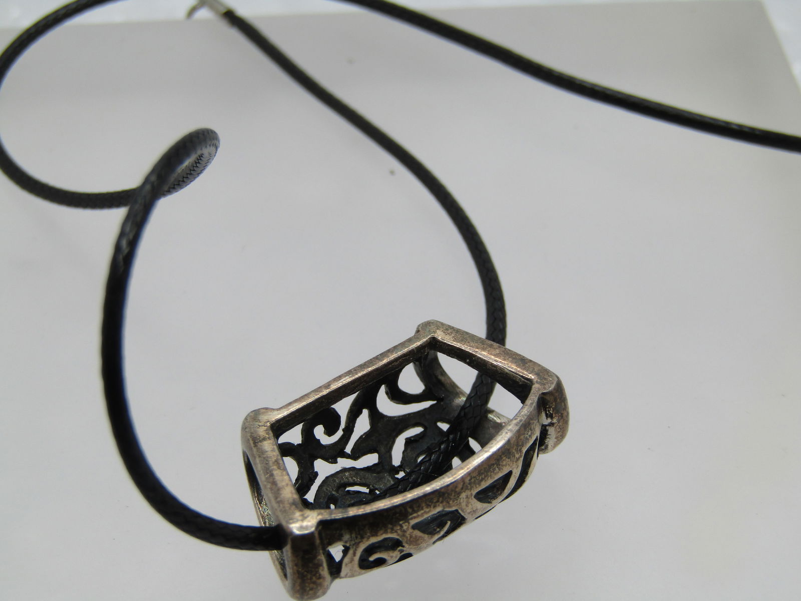 Vintage Sterling Scrolled Slide Necklace 20", 1990's - 6