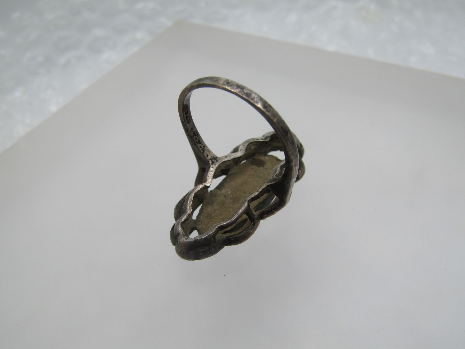 Vintage MOP Marcasite Ring, Sz. 7.5, 1980's - 4