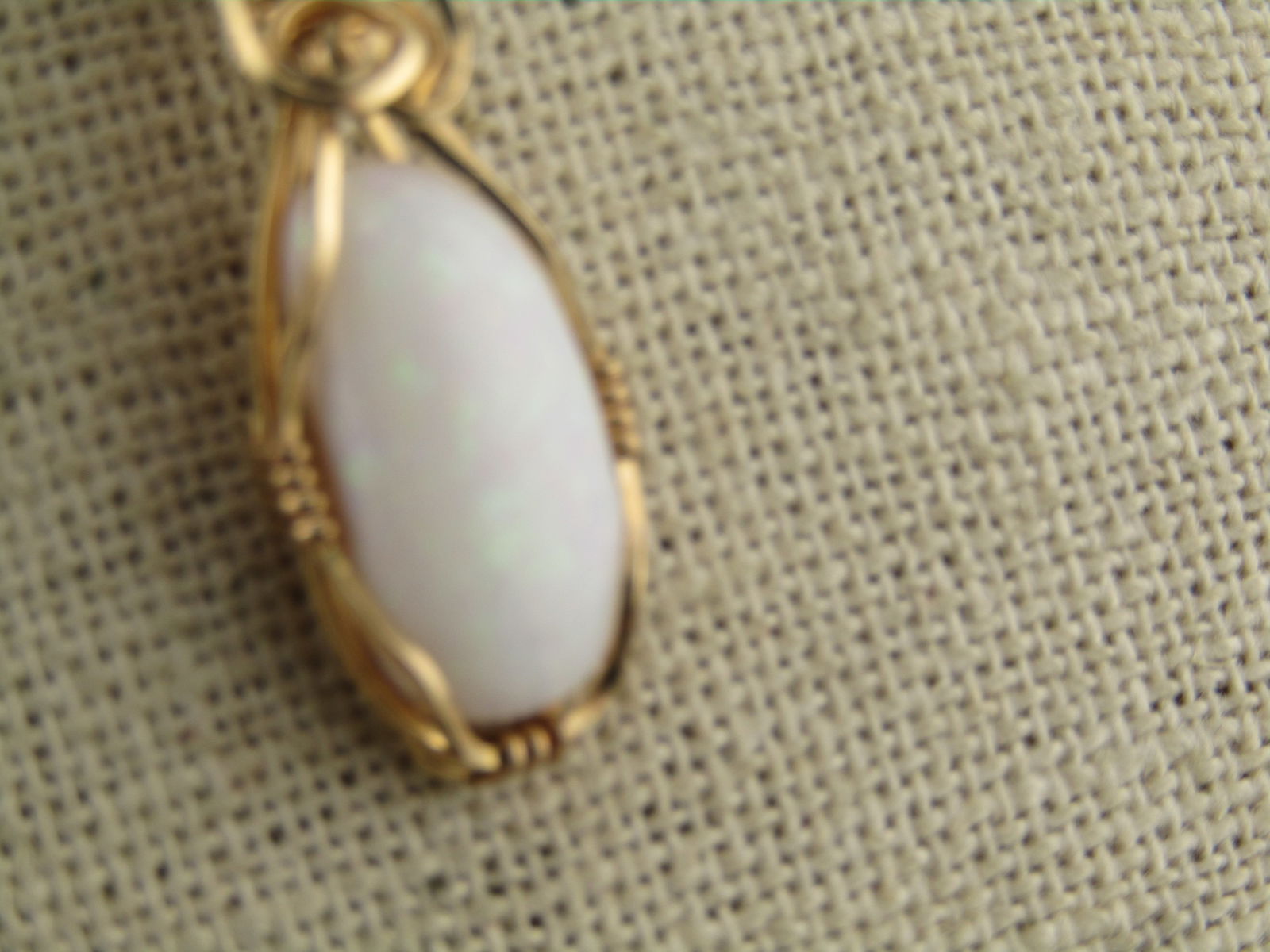Vintage Wrapped Opal Necklace, 10kt & 14kt GF, 24", 1980's-1990's - 3