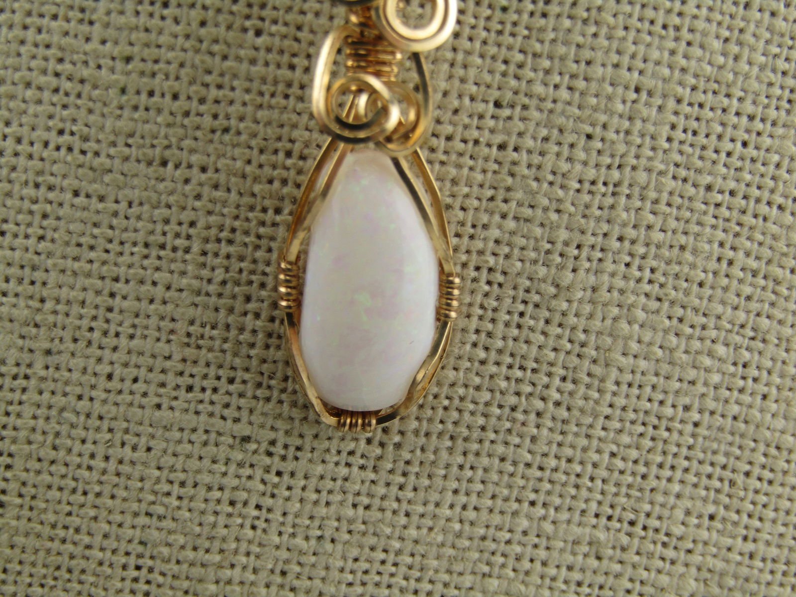 Vintage Wrapped Opal Necklace, 10kt & 14kt GF, 24", 1980's-1990's - 5