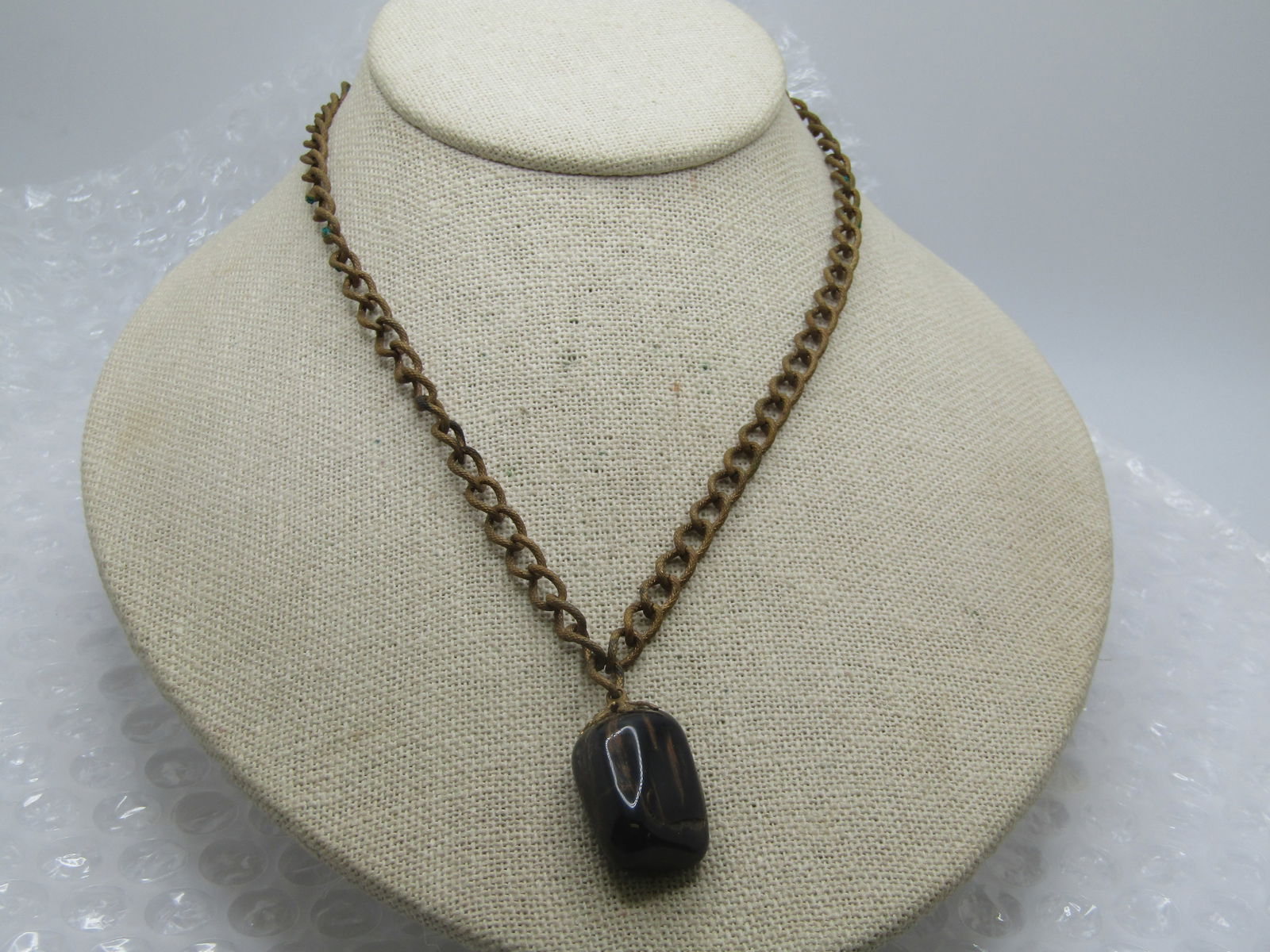 Vintage 1920's-1930's Petrified Wood Necklace, 16" - 2