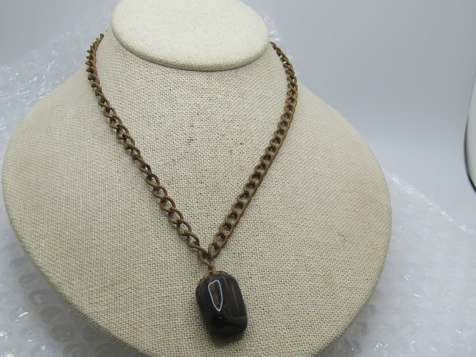 Vintage 1920's-1930's Petrified Wood Necklace, 16" - 4
