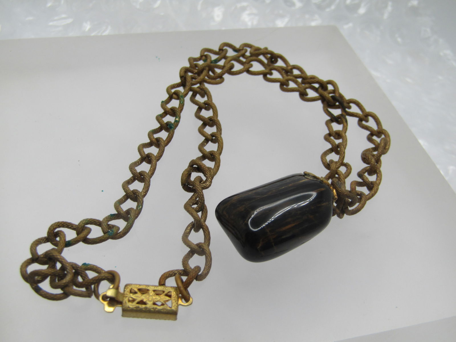 Vintage 1920's-1930's Petrified Wood Necklace, 16" - 6