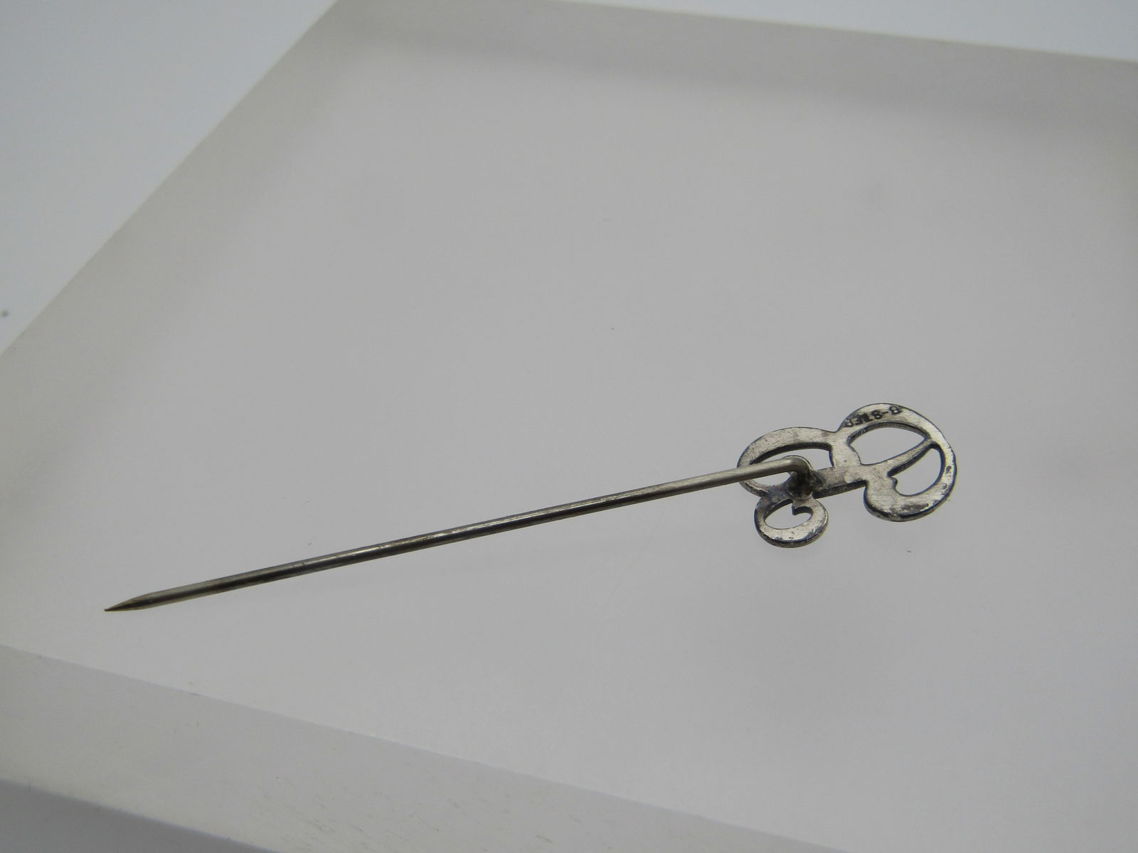 Vintage Sterling Initial B Stick Pin, 1940's - 3