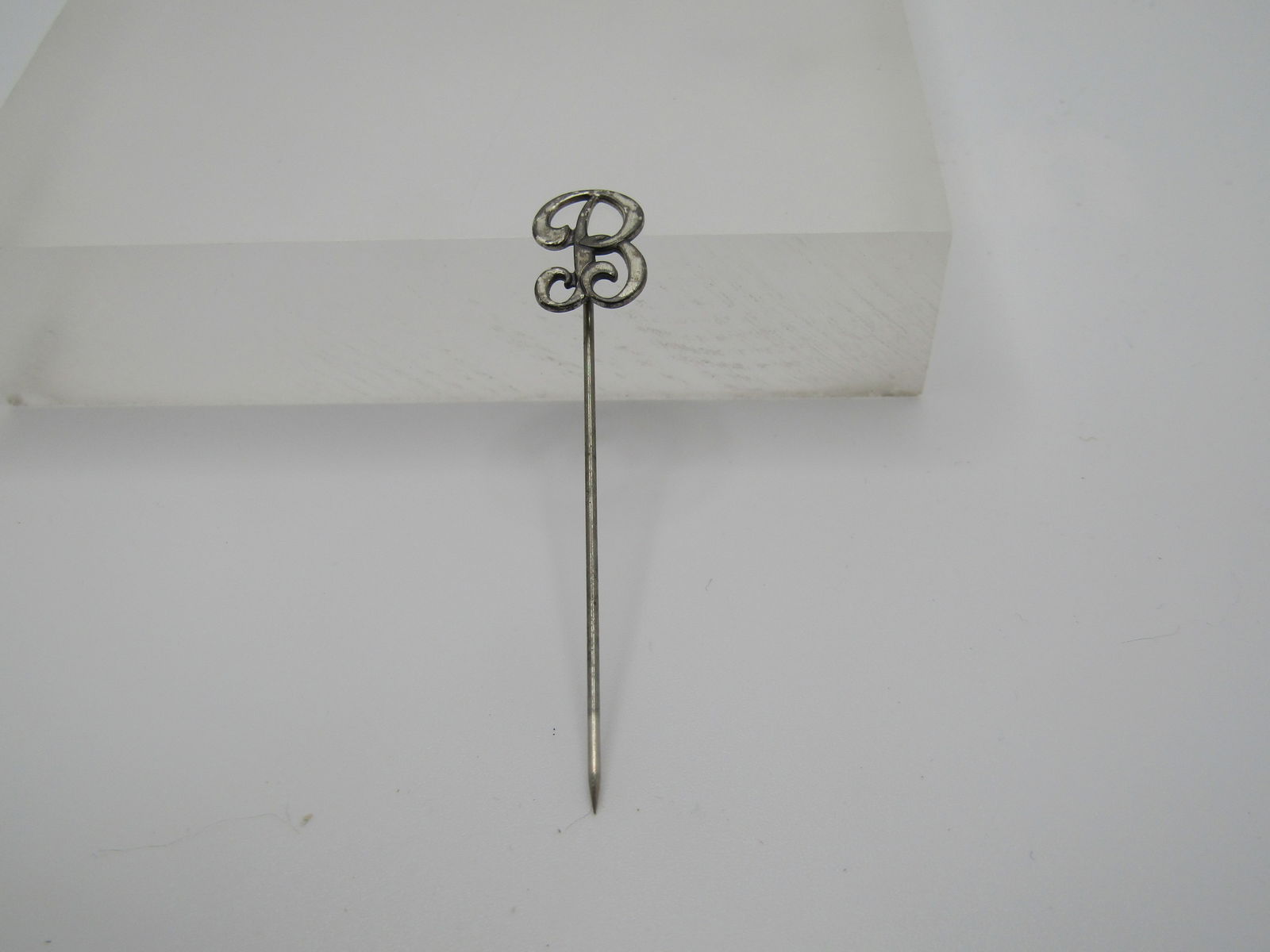 Vintage Sterling Initial B Stick Pin, 1940's - 4