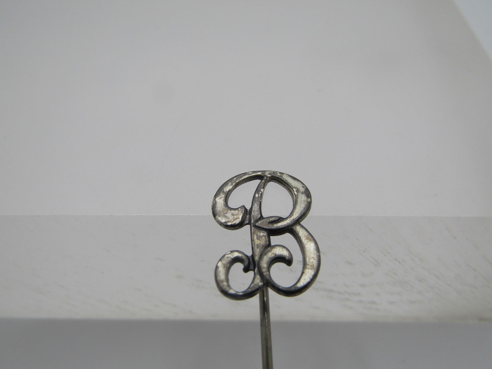 Vintage Sterling Initial B Stick Pin, 1940's - 5
