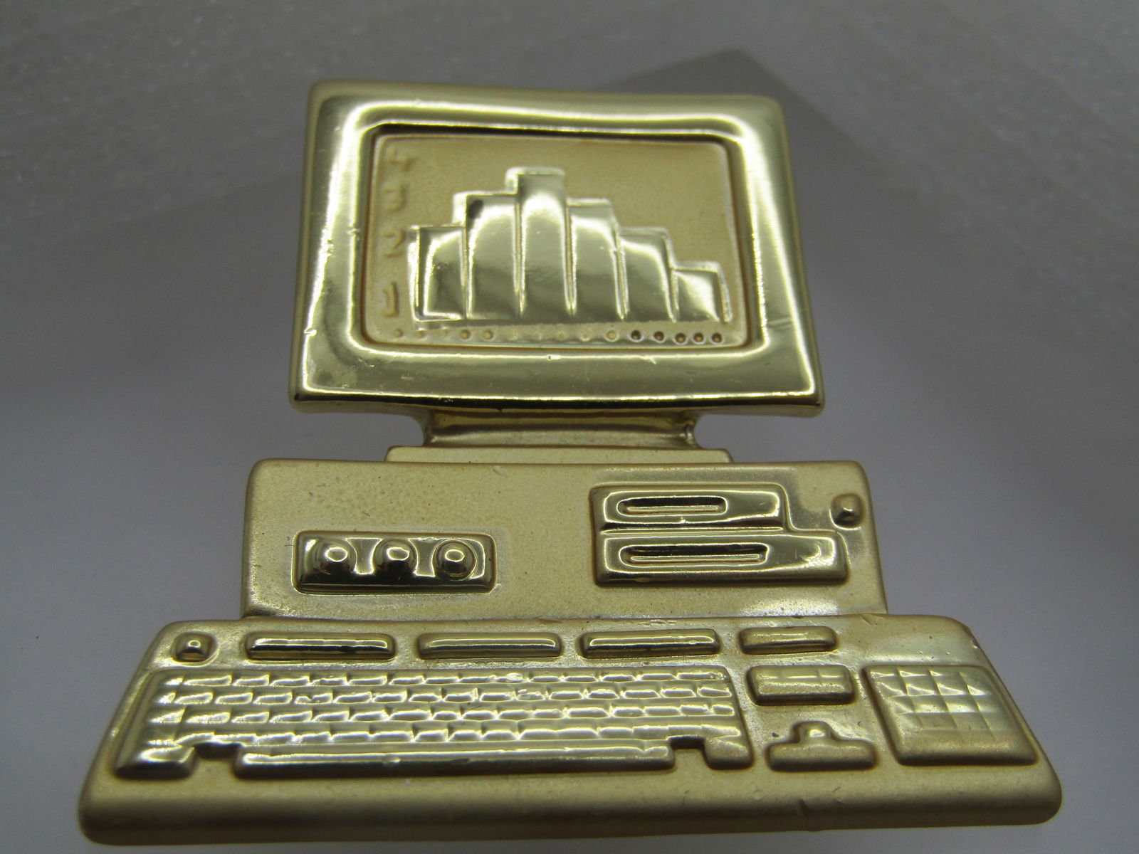 Vintage PC Computer Brooch, 1980's-1990's, Signed AJC - 3