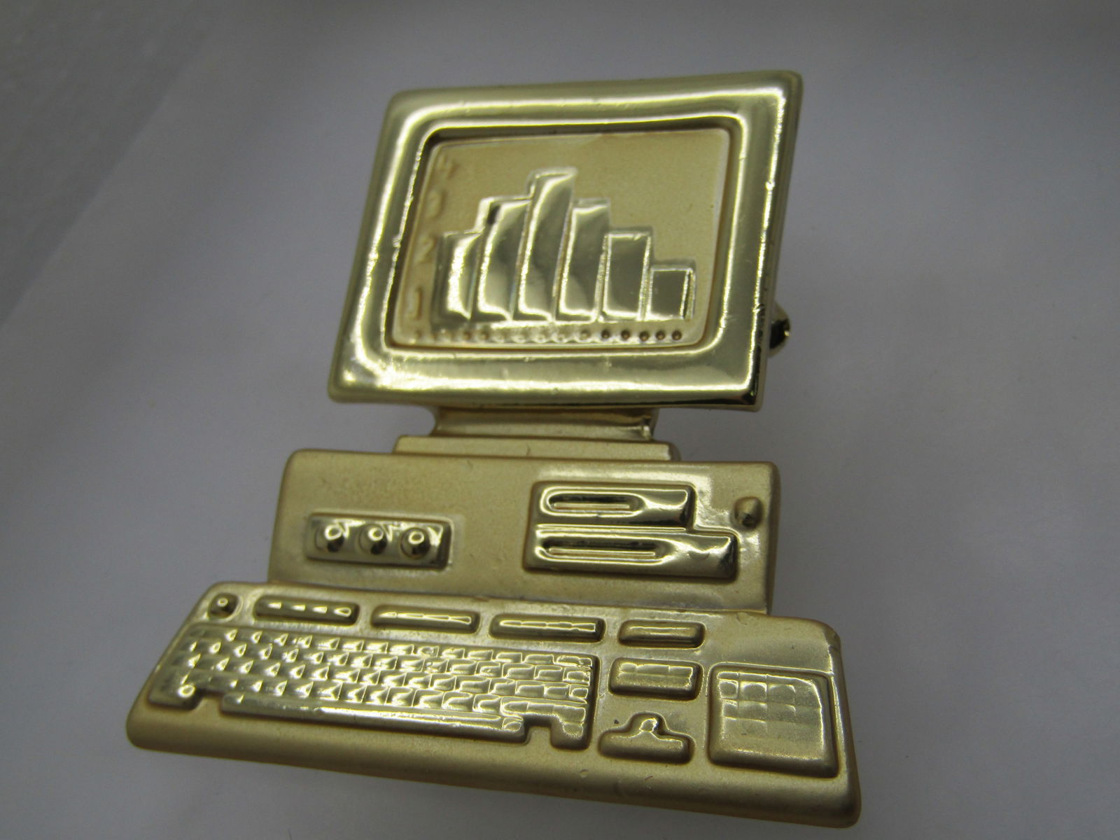 Vintage PC Computer Brooch, 1980's-1990's, Signed AJC - 5