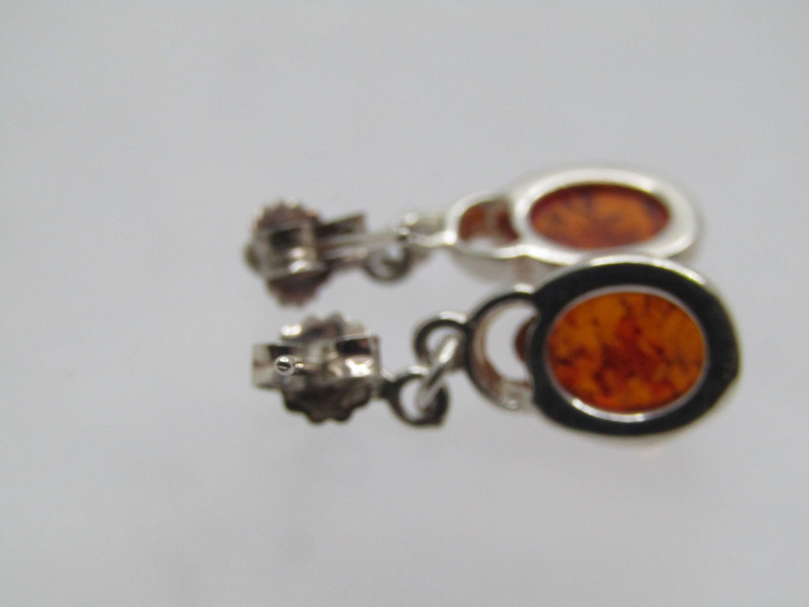 Sterling Amber Stud & Dangle Earrings, Pierced - 5