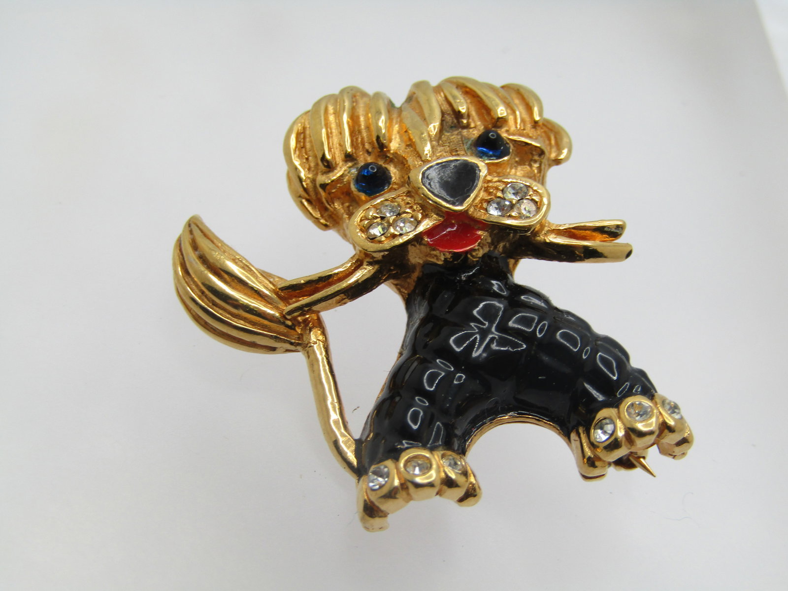 Vintage Enameled Dog Brooch signed Carven Depose, French, 1950's-1960's - 2