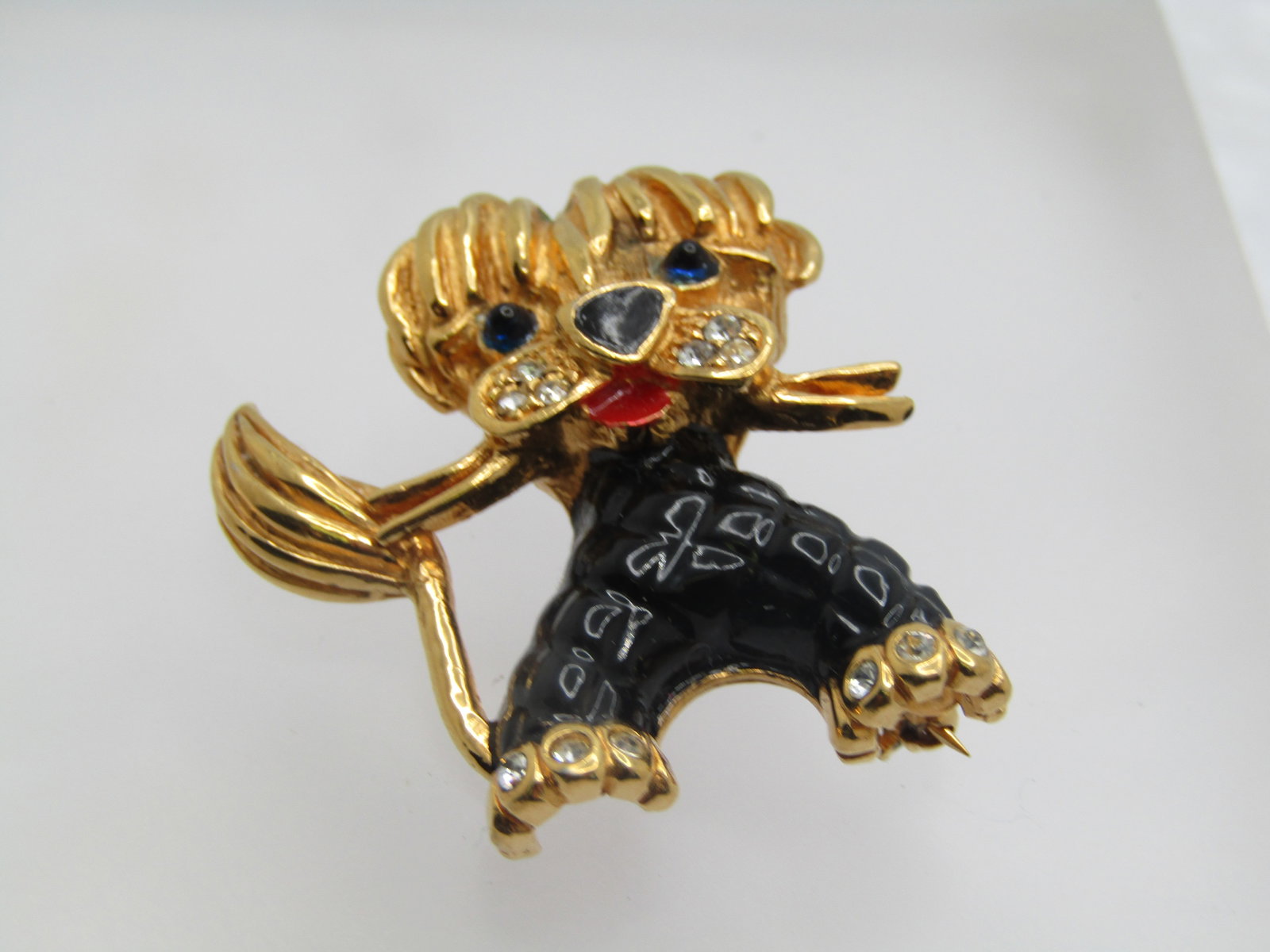 Vintage Enameled Dog Brooch signed Carven Depose, French, 1950's-1960's - 3