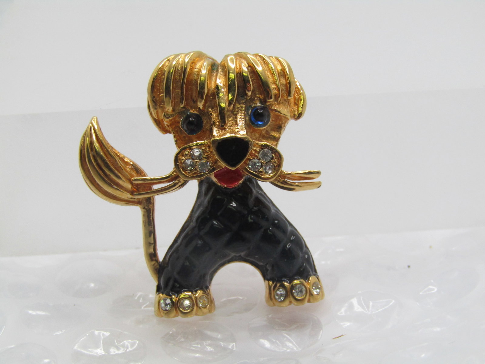 Vintage Enameled Dog Brooch signed Carven Depose, French, 1950's-1960's - 5