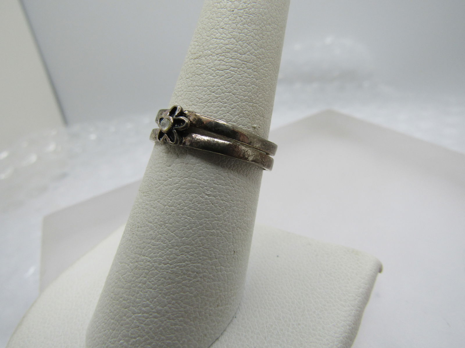 Vintage Floral Toe Ring, With Rhinestone, Adjustable, 1970's-1990's - 3