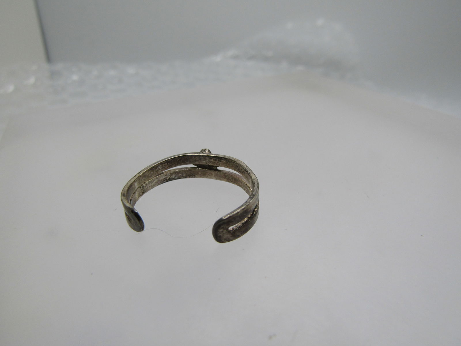 Vintage Floral Toe Ring, With Rhinestone, Adjustable, 1970's-1990's - 7