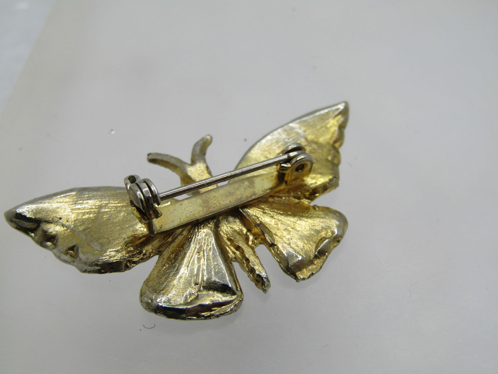 Vintage Enameled Butterfly Brooch, Black/White, 1970's/1980's. - 4