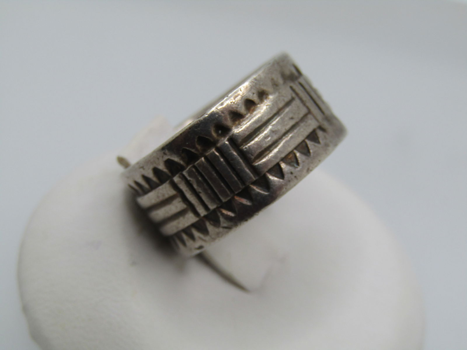 Vintage Sterling 10mm Band Ring, Sz. 6, Ridged Design, 1970's-1980's - 2