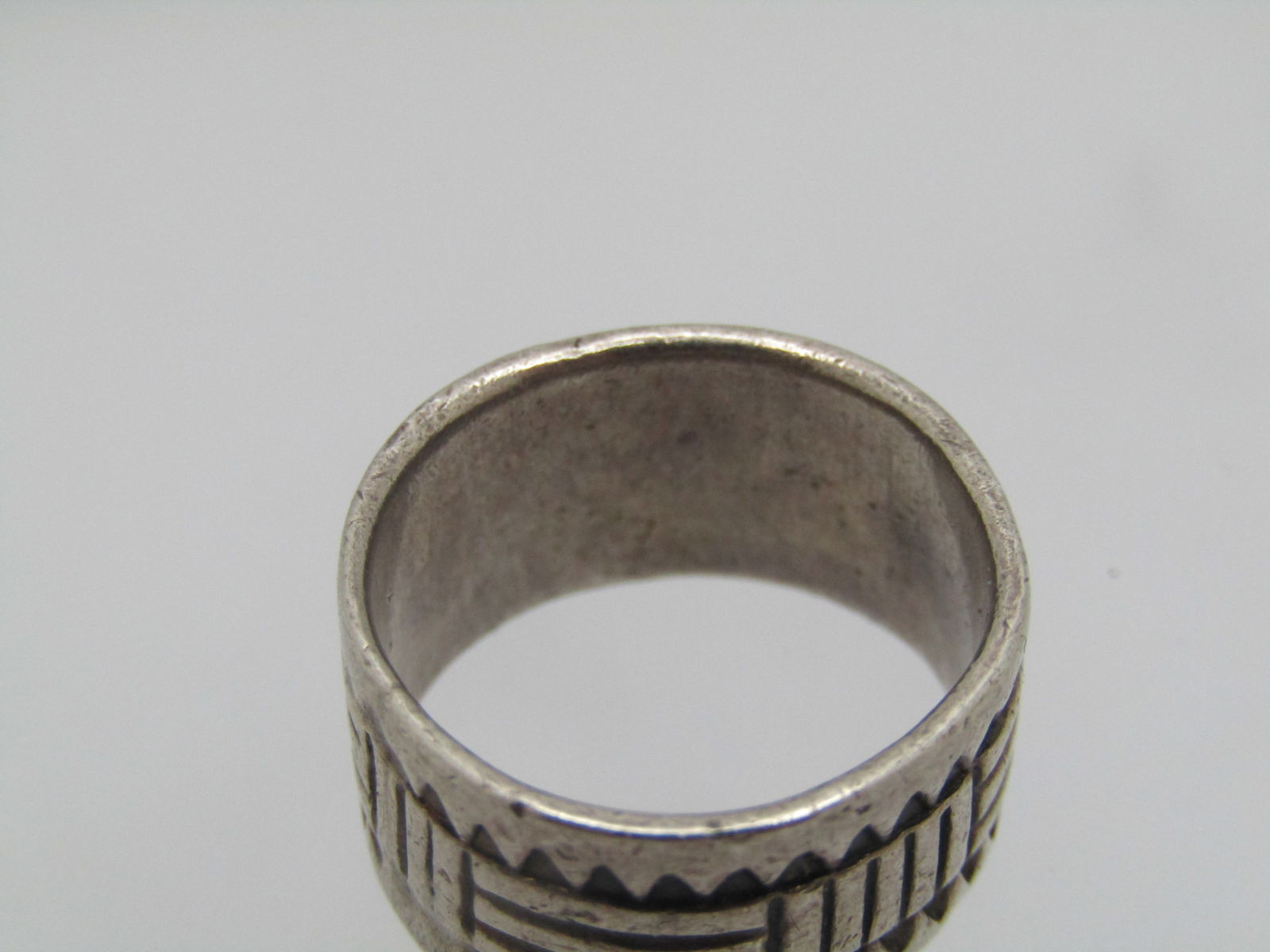 Vintage Sterling 10mm Band Ring, Sz. 6, Ridged Design, 1970's-1980's - 4
