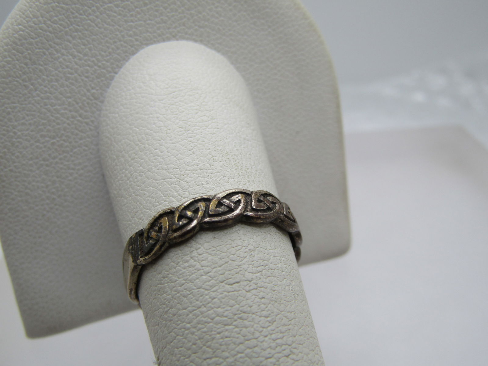 Vintage Celtic Knot Band Ring, Sz. 9, Signed - 2