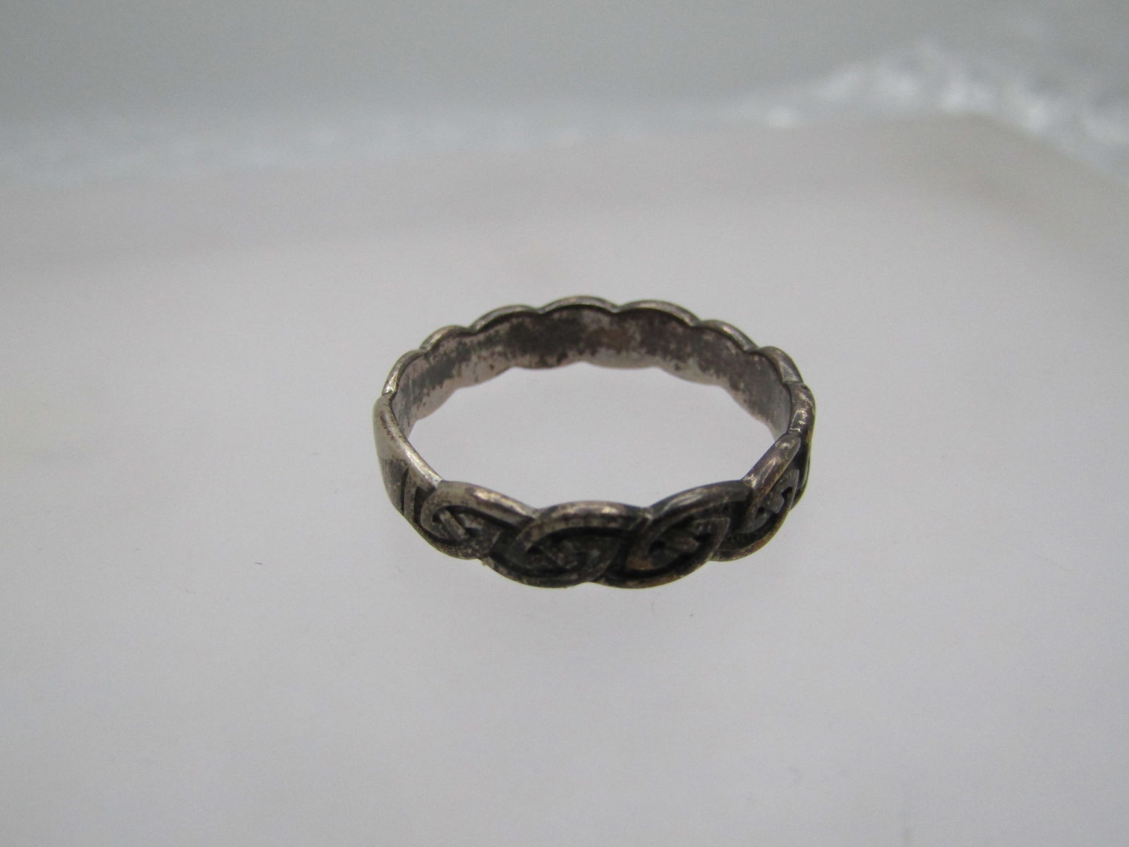 Vintage Celtic Knot Band Ring, Sz. 9, Signed - 4