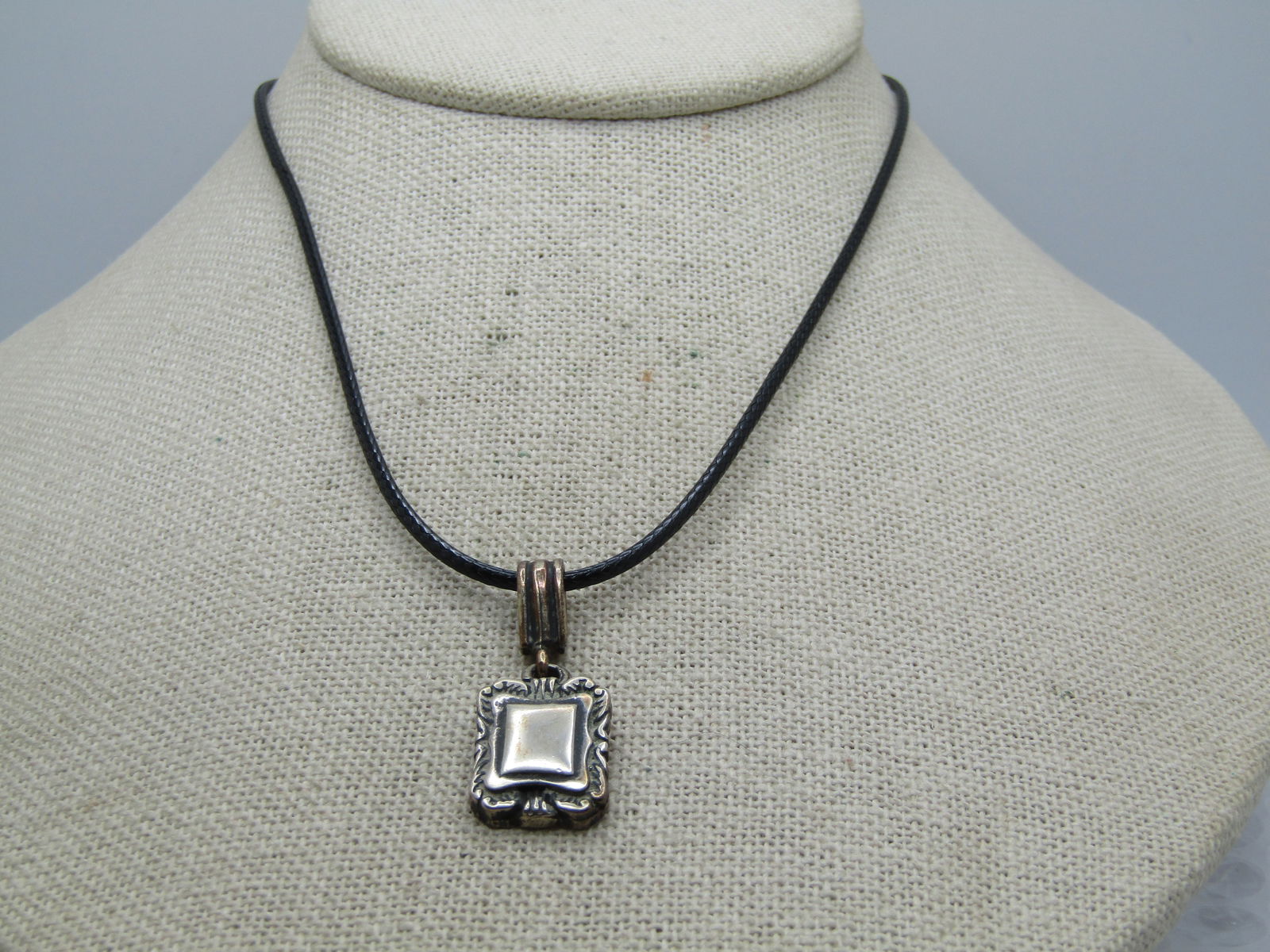 Vintage Sterling Engraveable Pendant Necklace 20" - 3