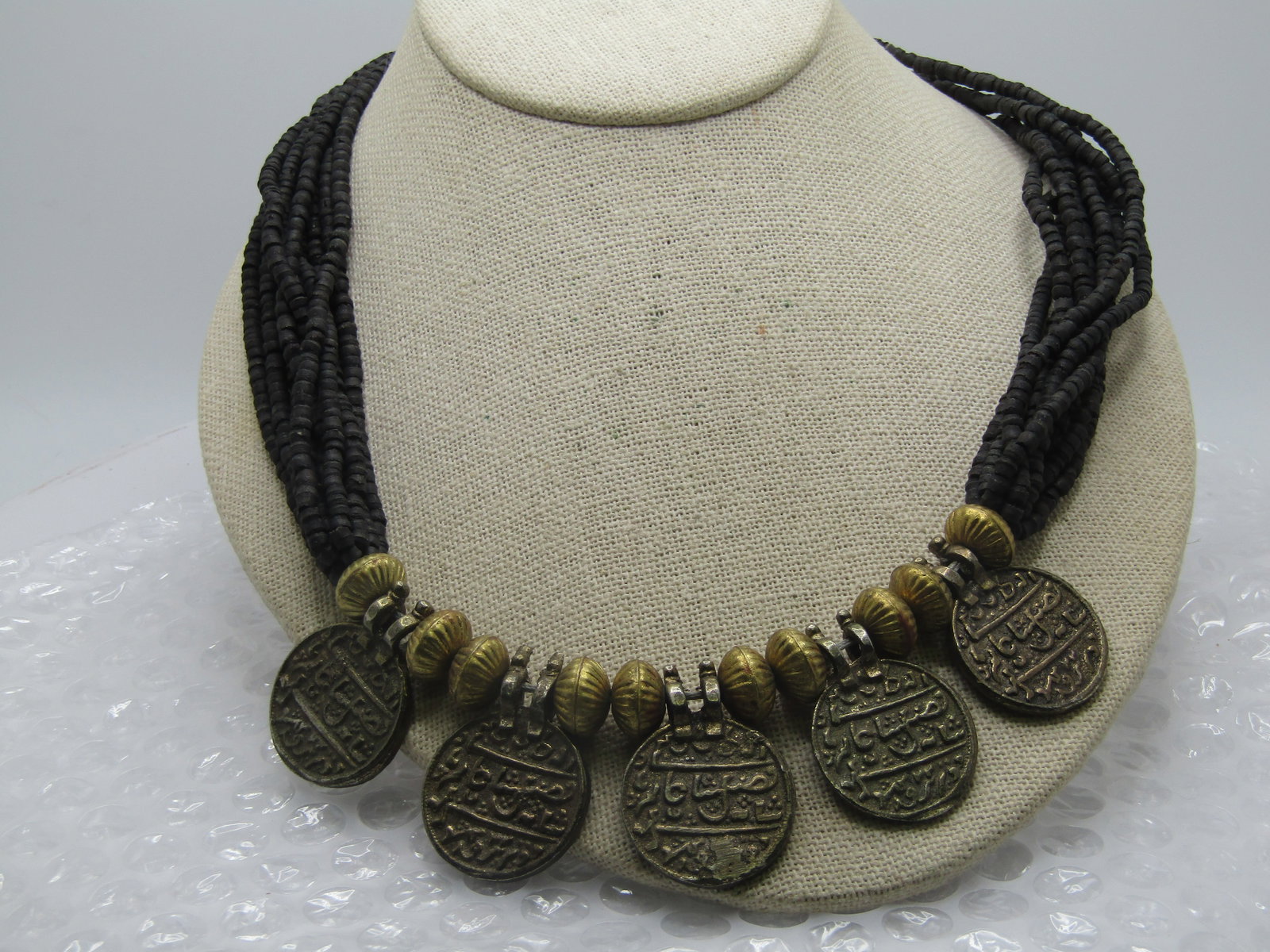 Vintage Mid-Eastern Faux Coin Multi-Strand Necklace, 24". Tribal/Ethnic - 3