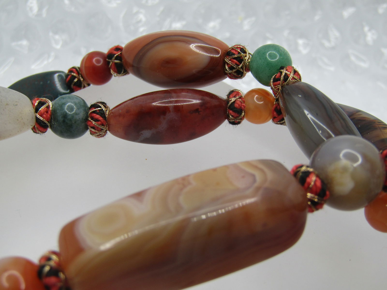 Vintage 52" Hardstone Necklace, Earthtones, 1970's-1980's - 4
