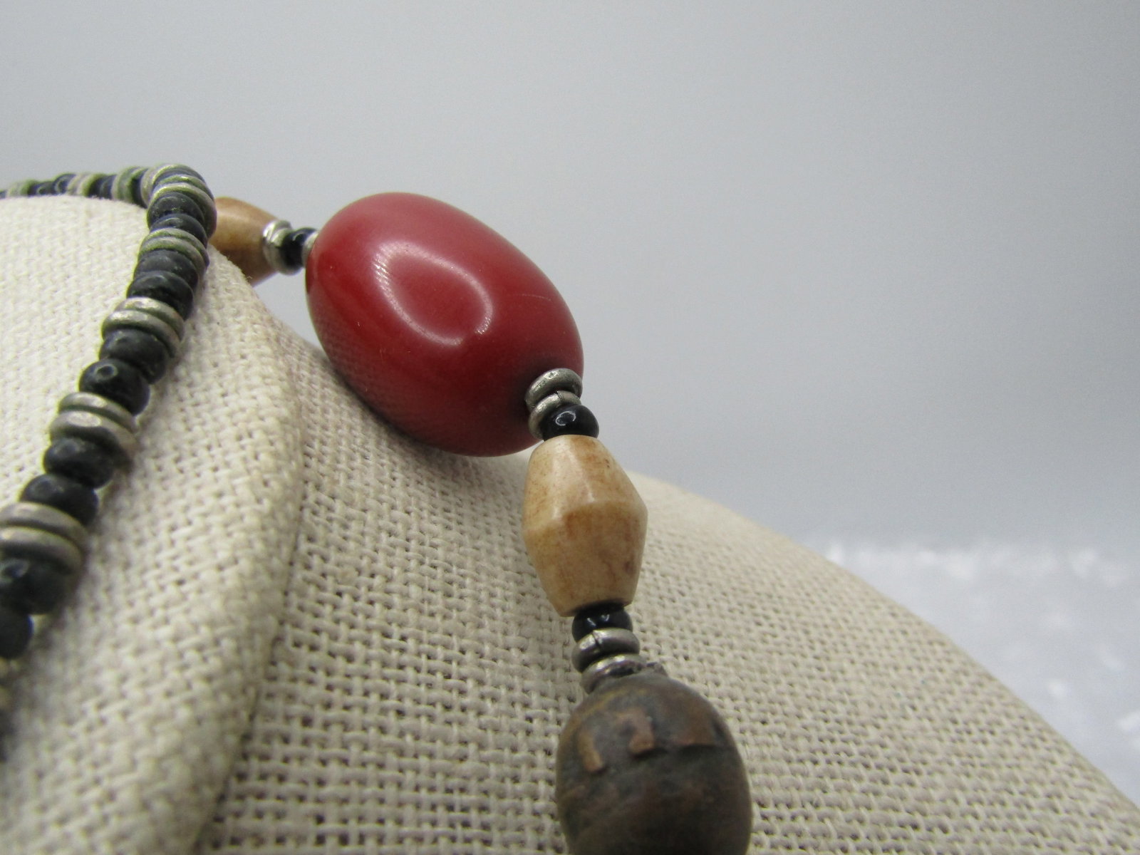 Vintage Chunky Faux Pearl Necklace, 24", Box Clasp, 1960's-1970's - 3