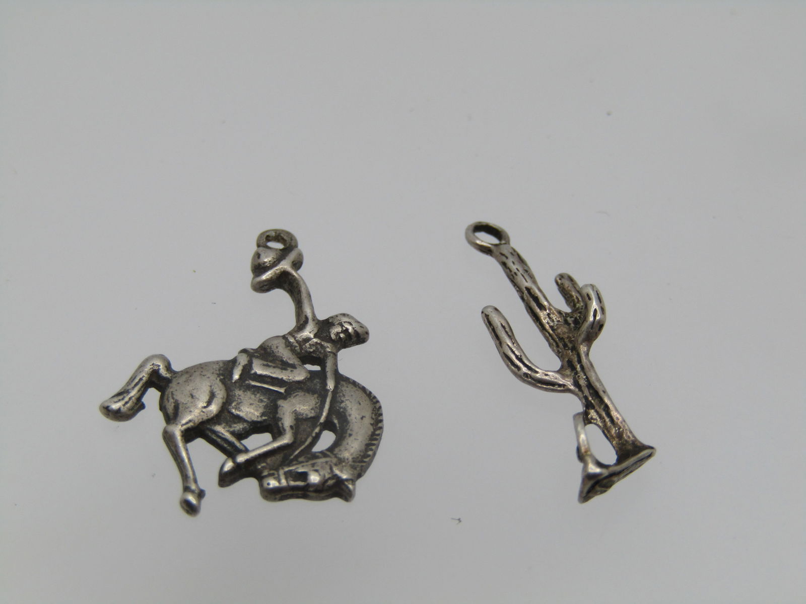 Vintage Sterling Bronco Rider & Cactus Charms/Pendants, 1960's-1980's - 3