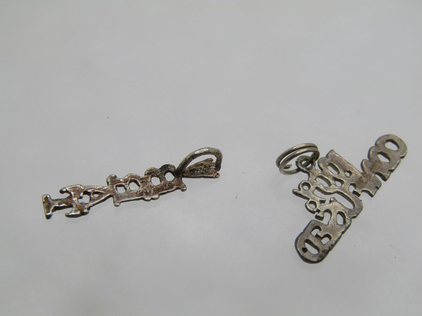 Vintage 2 Sterling Pendants 100% Confused, Brat, Signed - 3