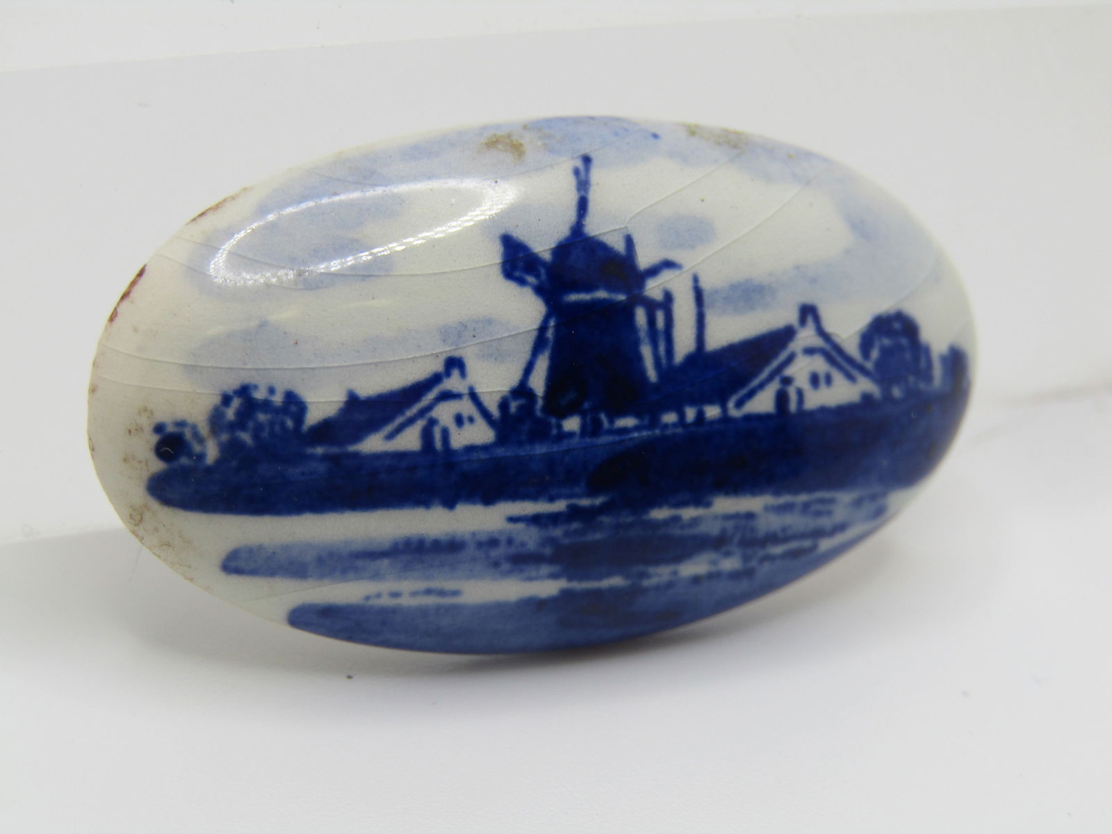 Vintage Delft, Holland Village Brooch, Hand-Painted, 1950's-1960's - 2