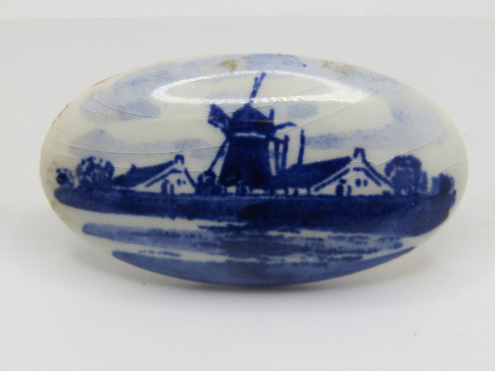 Vintage Delft, Holland Village Brooch, Hand-Painted, 1950's-1960's - 3