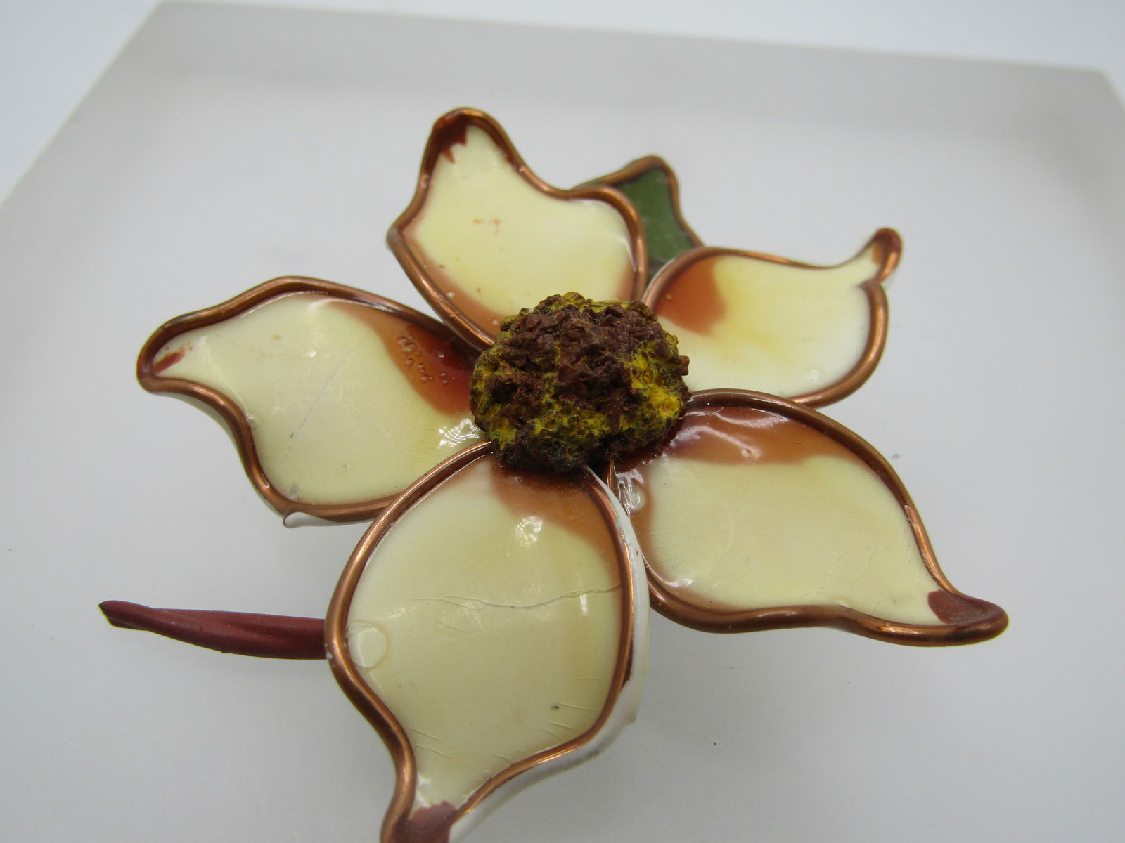 Vintage Hand Made Blossom Brooch, Magnolia, 1950's - 6