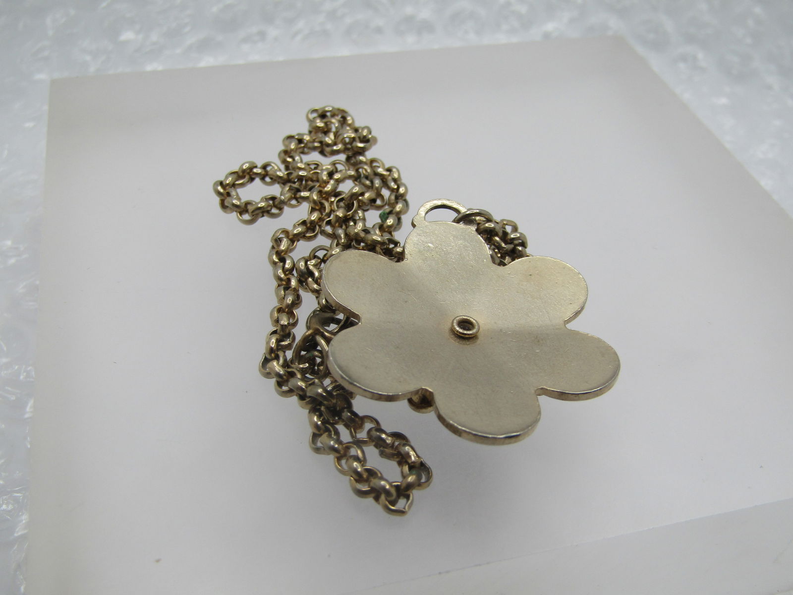 Vintage Black Guilloche Rose Necklace, 15", Faux Pearls, 1940's-1950's - 10